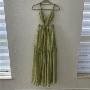 MARBLE Sage Green Backless Dress